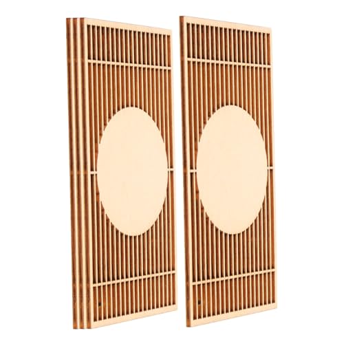 UPKOCH Paravent Décoratif Miniature en Bois 4 Pièces pour Garçon et Filles, Modèle D'écran Amusant, Décor Intérieur pour Maison de Poupée, Accessoires...