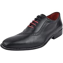 LIBERTYZENO Mens Burnished Toe Genuine Leather Adults Lace Up Oxford Dress Shoes for Easter Gift