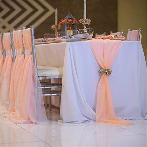Sheer Table Runner Light Peach Table Runner Outdoor Table Linen 27 X120Inch Chiffon Table Runner Wedding Arch Curtain Rustic Elegant Bridal Shower Barbie Party Decoration Pack Of 2 #TOP1