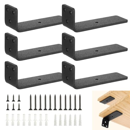 Supports d'étagère flottants robustes 80 kg fixation murale cachée - 2