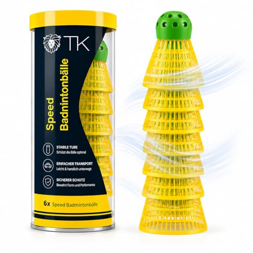 TK Gruppe Timo Klingler 5X Speedbadminton Federbälle schnell gelb Badmintonbälle für Training & Wettkampf Badminton für Outdoor & Indoor