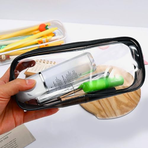 2Pcs Clear Toiletry Bags for Traveling - Black and White Set | Convenient Clear Travel Bags for Toiletries, Makeup, and More4