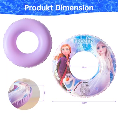 Oirigaga Schwimmring Kinder, Aufblasbarer Eiskönigin Schwimmreifen für 3-6 Jahre, Eisa Prinzessin Swimming Ring, Kleine Floating Wasserreifen, Cartoon Anime Pool Wasserring Spielzeug für Mädchen