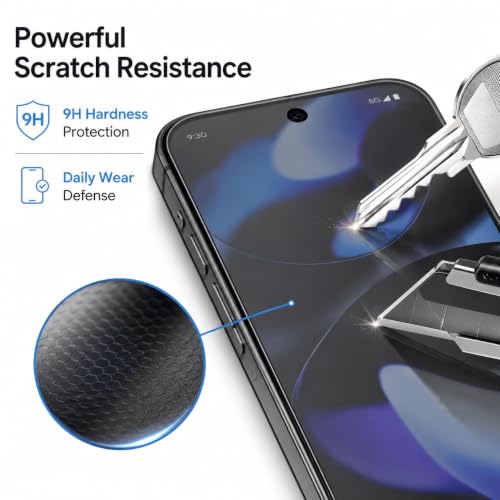 Image of ArmourPro Privacy Tempered Glass for Google Pixel 9 / Pixel 9 Pro - Anti Spy Borderless Anti Peeping Screen Protector, Edge to Edge Coverage, 9H Anti-Scratch, Case Friendly, Easy Installation Kit with Cable Protector