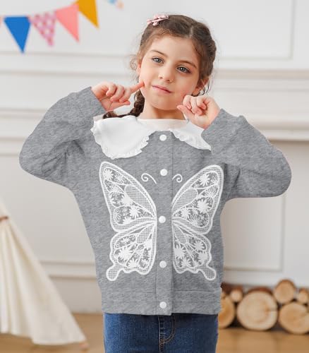 Girls Fall Winter Jacket Ruffled Collar Coat Button Casual Outwear 3-7 Years2