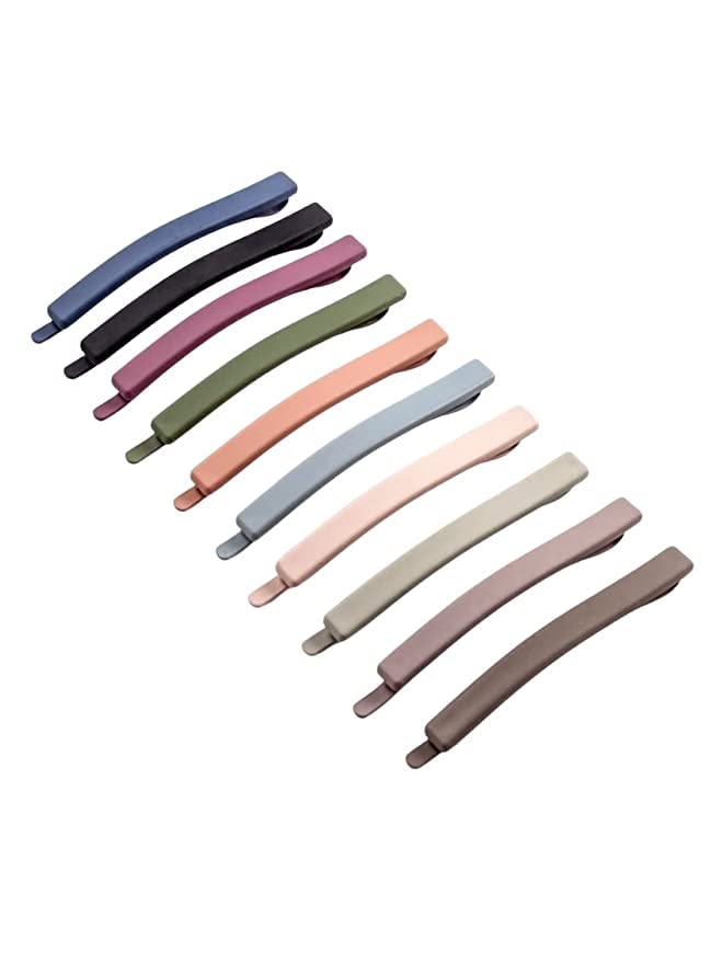 10 Pieces Morandi Hair Clips Hair Clips One Line Hair Clips Colorful Non Slip Hair Clips Styling for Women Baby Girls (Multicolor)