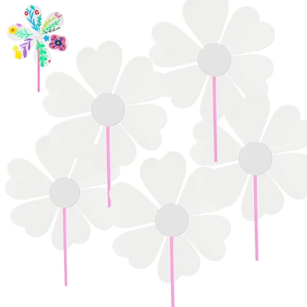 Vthoviwa DIY Painting Windmill 5PCS, Graffiti windmill Garden Decoration Windmill Set, Toy Windmill, Party Decoration Windmill, Kindergarten Home School Project — image 1