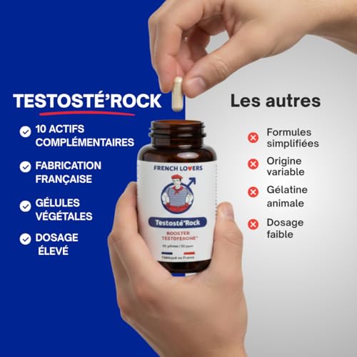 Testosté'Rock Booster Performance Homme | Soutien Taux de Testostérone & Musculation | Énergie, Vigueur & Vitalité | Maca, Zinc, Tribulus & Ashwagandha | 60 Gélules Fabriqué en France – Image 5