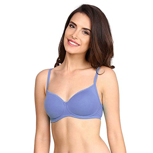 Image of Jockey FE23 Women's Wirefree Padded Super Combed Cotton Elastane Stretch Medium Coverage Multiway Styling T-Shirt Bra with Detachable Straps