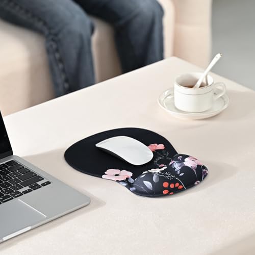 Image of EooCoo Ergonomic Mouse Pad with Gel Wrist Rest Support Middle Concave Design, Relieve Wrist Pain Mousepad, Non-Slip Base for Laptop, Computer, Office Desk Accessories, Carpal Tunnel Syndrome