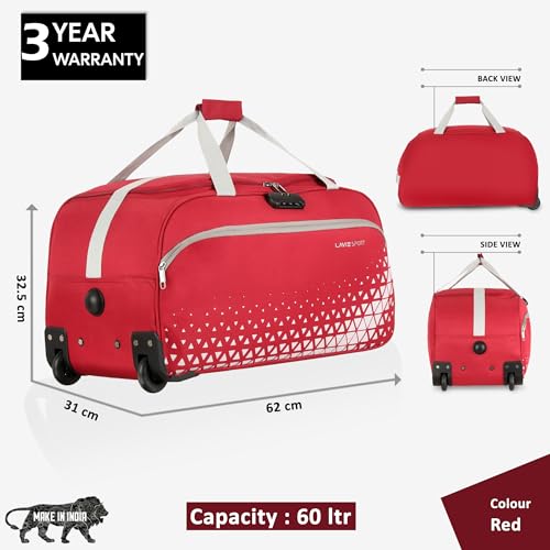 Image of Lavie Sport 62 cms Anti-theft Arrow Wheel Duffle Bag | (Red)