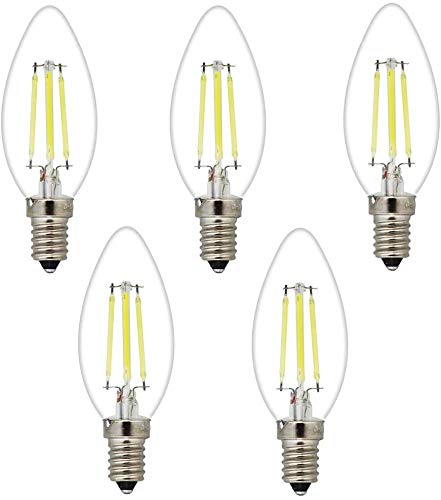4 W LED Filament E14 2 W Bulbs 6 W (Equivalent to 20 W 40 60 W) 6000 K (Cold White) 360 ° 230 V AC GLASS 4w 1 pezzi,5 pezzi,4w