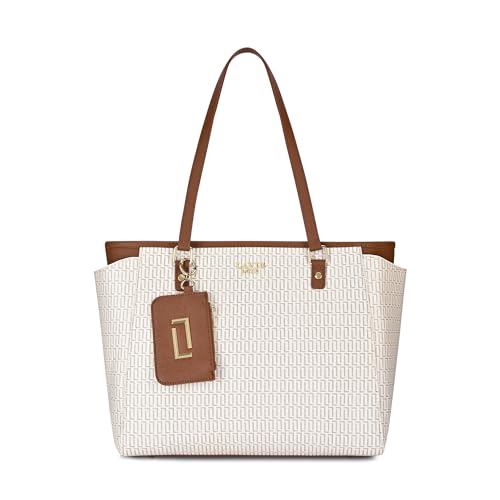 Image of Lavie Luxe Women's Monogram Addie Laptop Tote Handbag | Fits Upto 14 Inch Laptop | Laptop Bag for Work | Ladies Purse | Stylish Shoulder Bag | Gift For Women