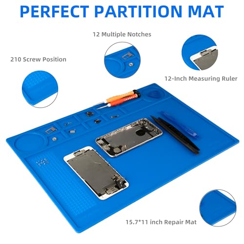 Image of Kaisiking Magnetic Silicone Soldering Mat Heat Resistant Soldering Repair Work Mat Electronics Soldering Mat (102 Soldering Mat)