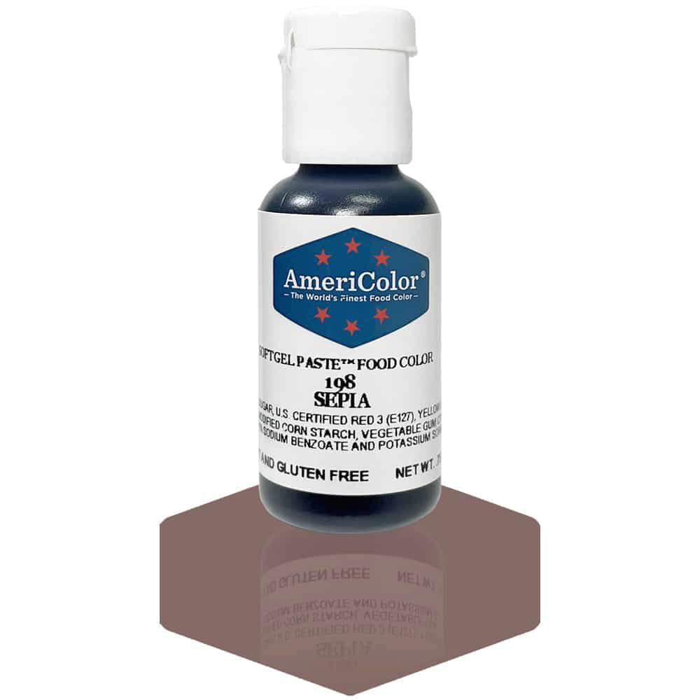 AmeriColor, Sepia, 0.75 Ounce Bottle, Soft Gel Paste Food Color