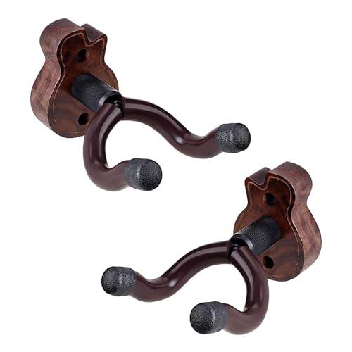 Colgador de pared para guitarra en forma de U, ganchos de madera para guitarra con ganchos, fácil de instalar, soporte para bajo, eléctrico, acústico, mandolina, banjo, ukelele, accesorios de soporte