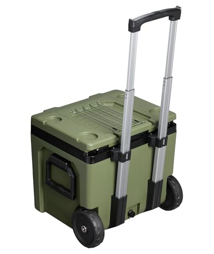 Image of Stanley Adventure Outdoor Cooler with Wheels 50 qt | Heavy Duty Outdoor Camping Cooler with Easy Carry Side Handles | BPA-Free | Dried Pine