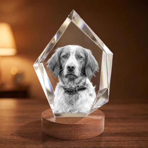 LOVE FANG 3D Crystal Photo, Mothers Day Gifts for Women Men Wife Husband Mom Father, Personalized Gifts with 3D Laser Etched, Engraved Inside the Crystal Using Your Photo Customized Memorial-Iceberg
