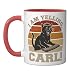 I Am Yelling Carl Funny Cat Meme Sunset Vintage Fan Art Ceramic Mug, Red/White