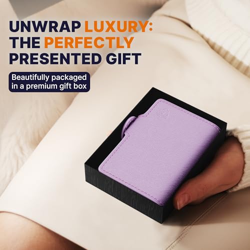 Image of Conceal Plus RFID Wallet Women - Light Pink Saffiano Credit Card Holder | Slim Aluminum Women's Wallet Blocks Scanning at 13.56MHz, Holds 4-6 cards with One-Touch Access, Fits Small Purse or Pocket