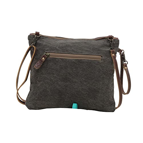 Myra Bag Western Leather Crossbody Bag for Women - Upcycled Canvas Shoulder Bag with Handle Beau Code3