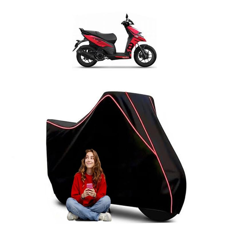 Image of SR 125 Sport Scooty Bike Cover Water Resistant Outdoor Use Universal Fit Scooters Motorcycles Heavy Duty UV Protection Dust Rain Scratch Resistant Elastic Bottom Black Blue Piping
