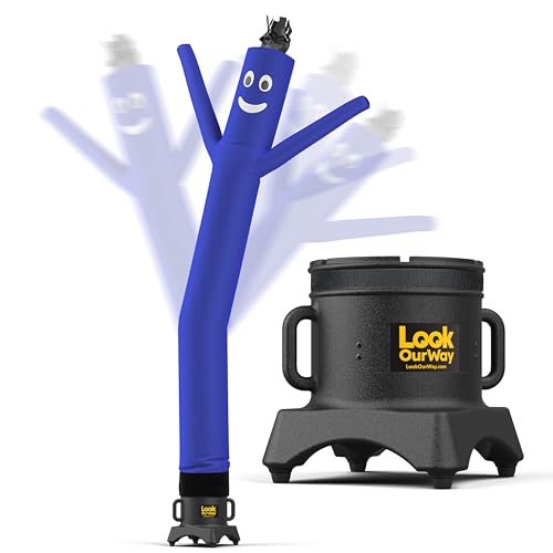 Image of LookOurWay Air Dancers Wacky Waving Inflatable Tube Man Set - 10 Feet Tall Inflatable Dancing Man with Blower - Blue