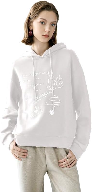 Women’s Graphic Hooded Sweatshirt with Drawstring Casual Autumn Winter Pullover Simple Design Women’s Graphic Hooded Sweatshirt with Drawstring Casual Autumn Winter Pullover Simple Design