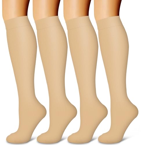 Image of Laite Hebe 4 Pairs-Compression Socks for Women&Men Circulation-Best Support for Nurses,Running,Athletic