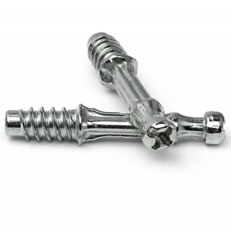 6mm x 20.3mm (Pack of 100) Zinc Alloy Cam Dowel Furniture Screws for Cam Lock - E11D/1