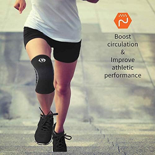 image for CAMBIVO 2 Pack Knee Compression Sleeve, Knee Brace Support for Men and