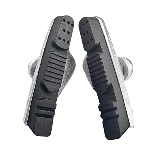Domary 55mm Road Bike Brake Shoe, Aluminum Alloy Shell with Rainwater Dispersal Grooves for Brake Pads (Silver)