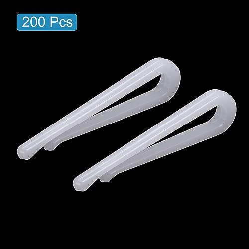 uxcell 200Pcs Durable Plastic Alligator Clips, 1.61" White U Shape Shirt Clip Clothespins for Folding Ties Pants, Socks, Garments - Image 3