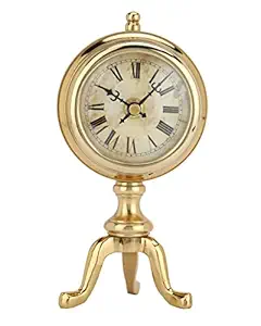 Decor de Maison Metal Handcrafted Chrono Analog Clock (Colours Available Gold, Black) Aesthetic Table Analog Clock For Home Decor Office Desk Living Room Bedroom Study Room Kids Room 8 Inches Height