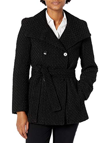 Calvin Klein Womens Petite Sized Double Breated Wool Coat, BBT, 12P