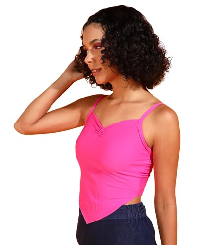 Image of POPWINGS Women Casual Green Rib Hankie Crop Top Tops for Women | Stylish Tops for Women | Trendy Tops Women