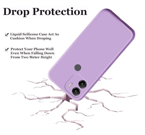 Image of A rtistque Liquid Silicone Back Cover Case for Poco C51 Shockproof TPU Soft Flexible with Camera Protection - Purple