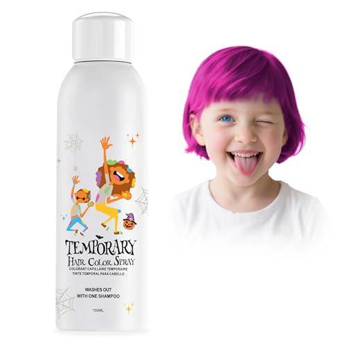 Pink Temporary Hair Color Spray for Boys Girls Silver Instant Colored Hair Dye Alternative for Teens Men Women Quick Styling for Party Christmas Halloween Disposable Washable 150ml