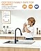 Kicimpro Matte Black Kitchen Faucet with Pull Down Sprayer, 304 Stainless Steel, 23-Inch Extended Hose Design, Three Water Functional Ways, Easy Installation