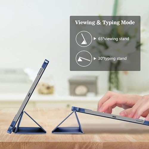 Image of TechTrendz Smart Flip Case for Galaxy Tab S10 Lite /S10 FE /S9 FE 10.9 Inch with S Pen Holder,Slim Trifold Stand Folio Hard Back Shell Protective Cover for Galaxy Tab S10 Lite /S10 FE /S9 FE (Navy Blue)