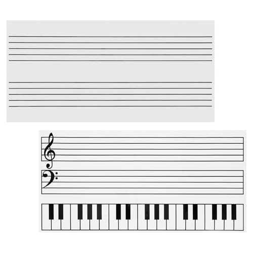 Pizarra de pentagrama musical magnética SHINEOFI de goma flexible de borrado en seco pack de 2