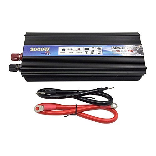 Olayer 2000 W inversor de corriente de coche DC 12 V a AC 110 V convertidor de onda sinusoidal modificada