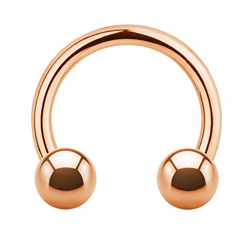 Treuheld Piercing Hufeisen mit Kugel - Rosegold [06.] - 1.2 x 10 x 3 mm