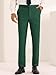 Lars Amadeus Green Dress Pants for Men's Flat Front Straight Leg Business Formal Suit Trousers 38
