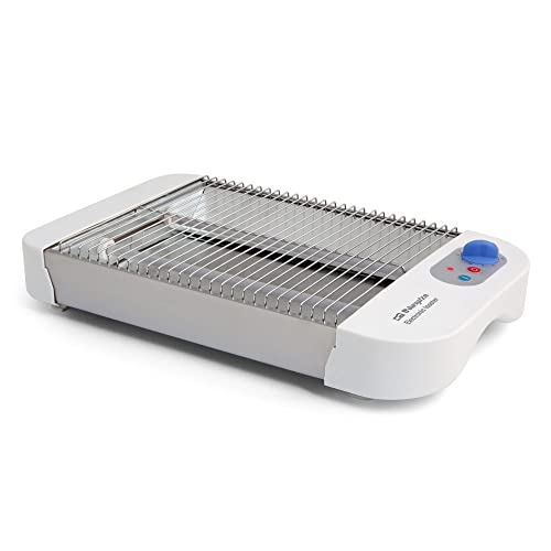 Orbegozo TO 1010 – Grille-pain horizontal, réchauffe-viennoiseries, type multi-pain, ramasse-miettes, minuterie, 600 W, gris