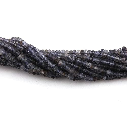 Iolite naturelle véritable sans traitement en perles rondelles pour bijoux durables