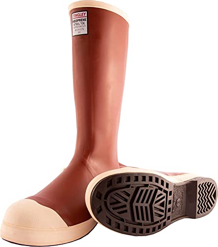 Tingley Pylon MB921B Neoprene Steel Toe Boot, 16-Inch Height, Mens 11 / Womens 13, Brick Red Upper - Brown Sole3