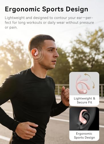 Image of jaddsa Bluetooth 5.4 Wireless Earphones with Touchscreen Control, ENC Call Noise Cancellation, Rich Bass Audio, 5 Sound Modes for Gym, Running & Travel - Pastel Pink