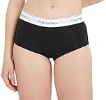 Calvin Klein Women's MODERN COTTON - SHORT Boxer Brief, Black - Schwarz (BLACK 001), 6 UK (Manufacturer Size: XS)