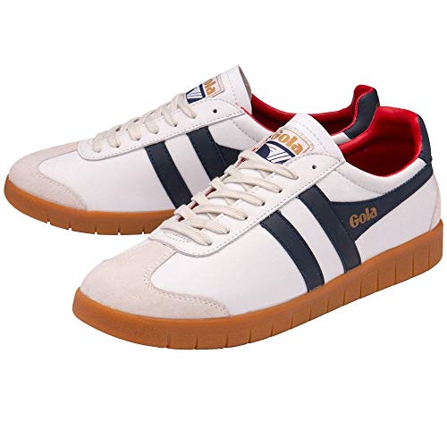 Image of Gola Hurricane Suede, Men's Sneaker, White Navy Deep Red Gum, 10 US
